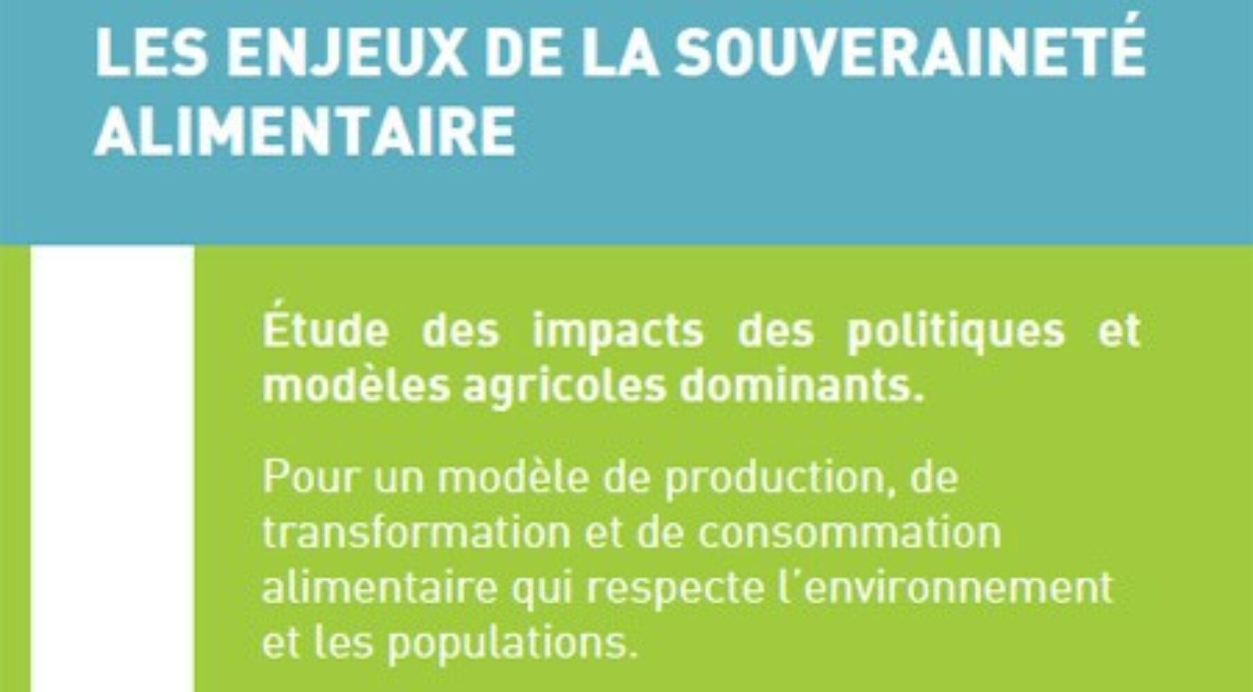 Conscientiser et informer les « Jeunes Agros » sur la Souveraineté Alimentaire