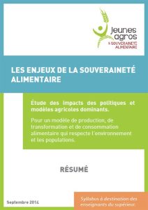 Conscientiser et informer les « Jeunes Agros » sur la Souveraineté Alimentaire