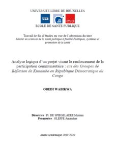Analyse logique d'un projet visant le renforcement de la participation communautaire
