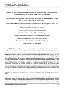 Soutien Du Niveau Intermédiaire Du Système Au District De Santé|