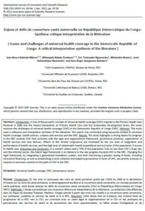 Enjeux Et Défis Csu Rdc||