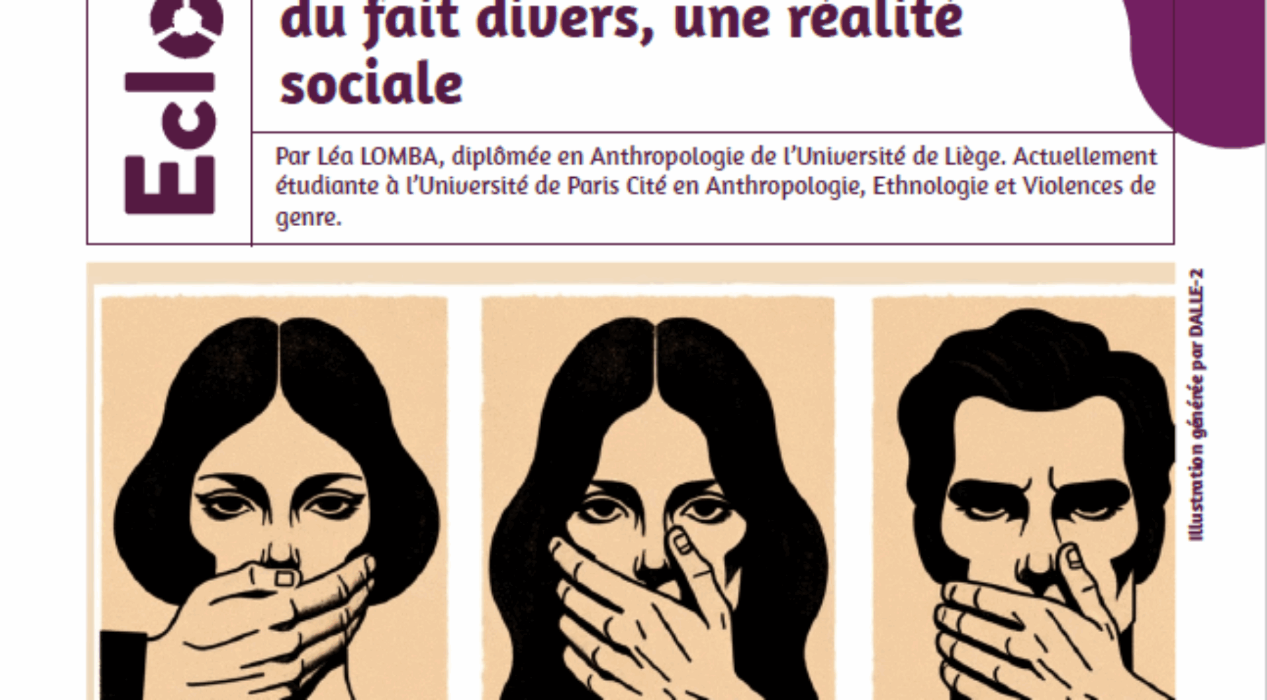 |Femme silenciée, article Léa Lomba|Main manipulatrice Article Léa Lomba|Famille décomposée article Léa Lomba