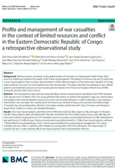 Profile and Care of War Victims in a Context of Limited Resources and Conflict in Eastern Democratic Republic of the Congo: A Retrospective Observational Study